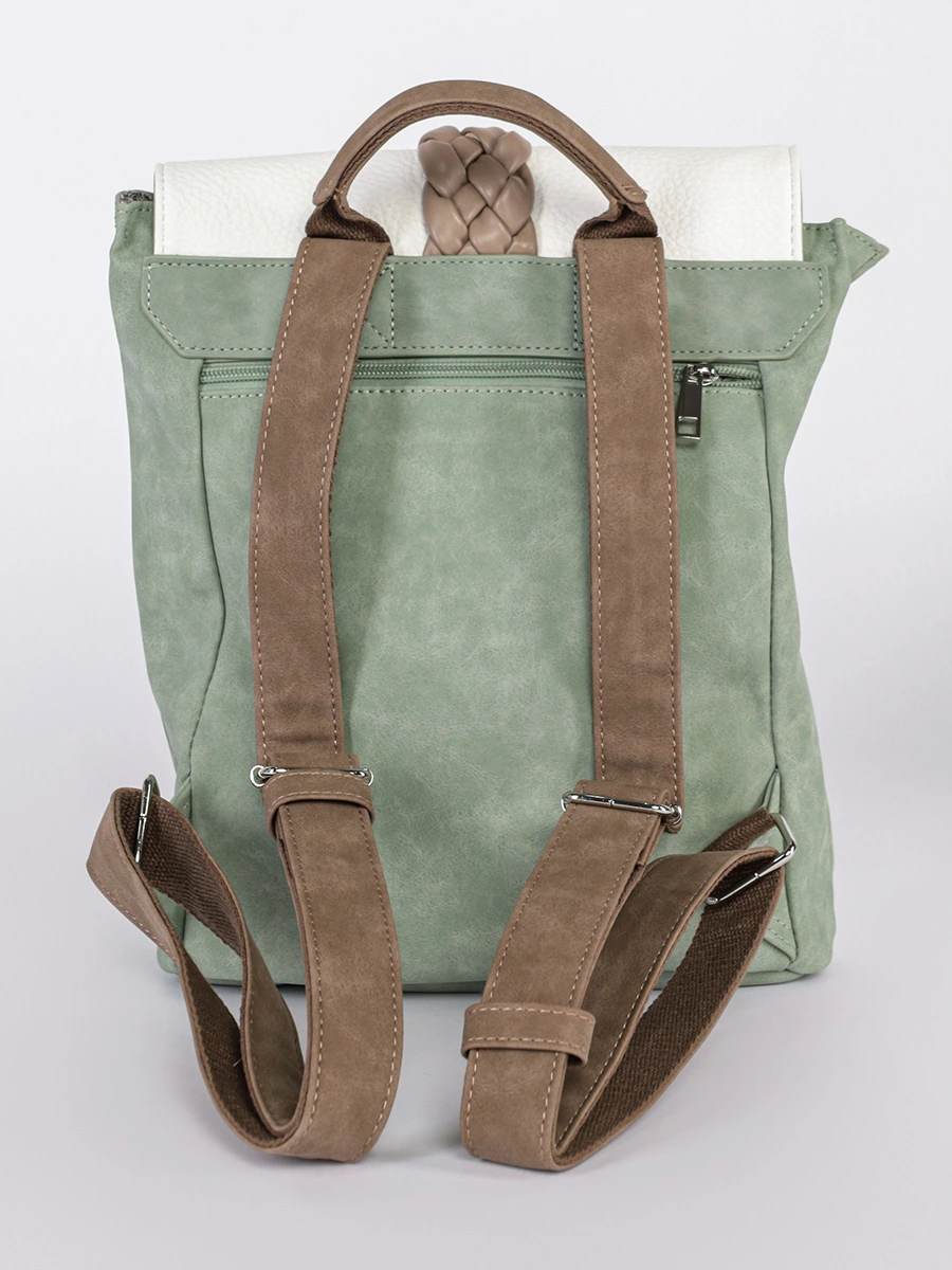 Рюкзак зеленого цвета в стиле колор - блок